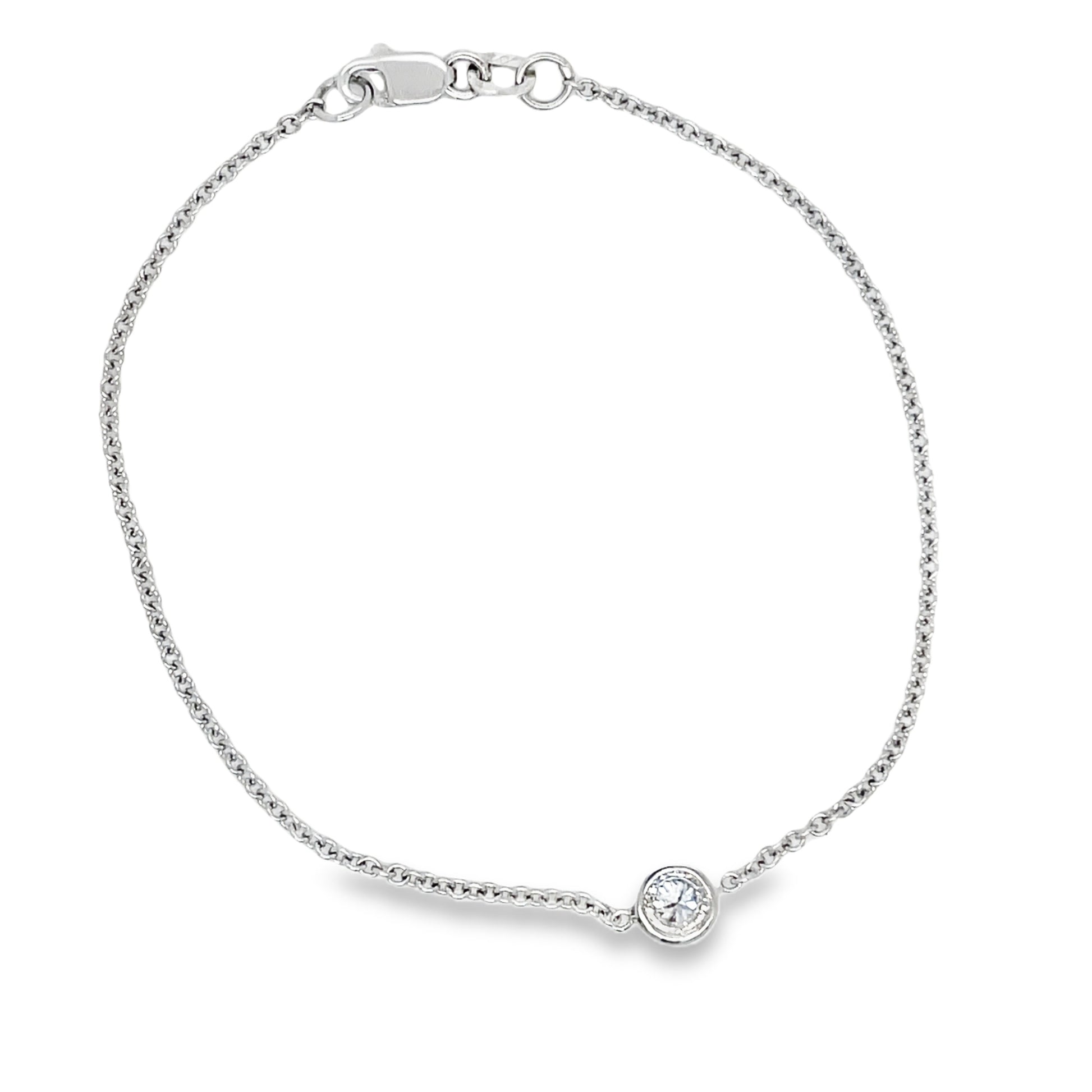 Diamond By The Yard Bracelet 0.15 cts Top View Clasp Fastened 