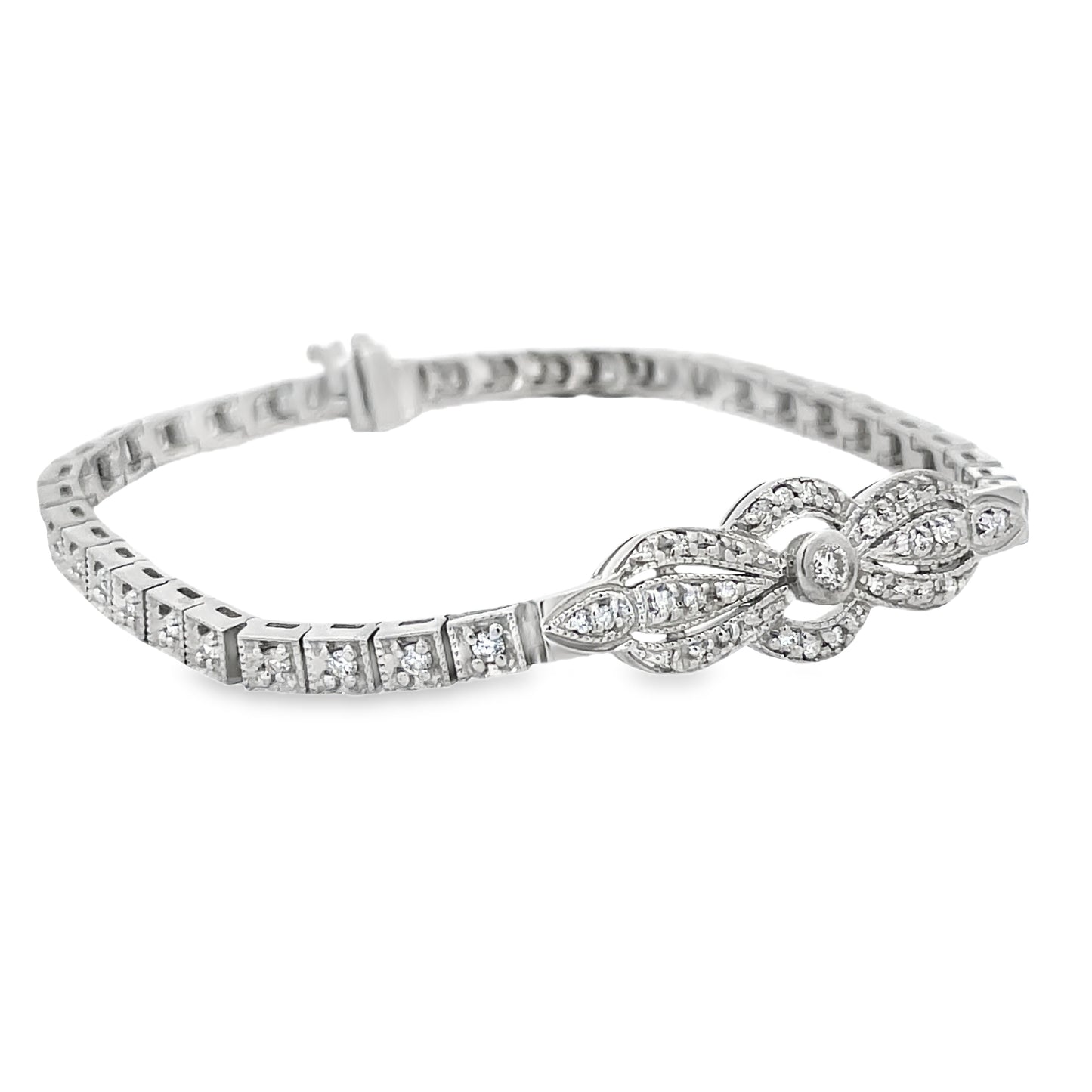 Side view of Estate Diamond Vintage Bracelet
