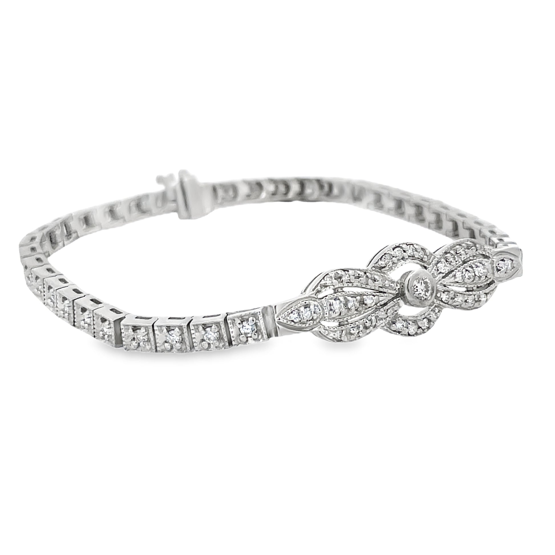 Side view of Estate Diamond Vintage Bracelet