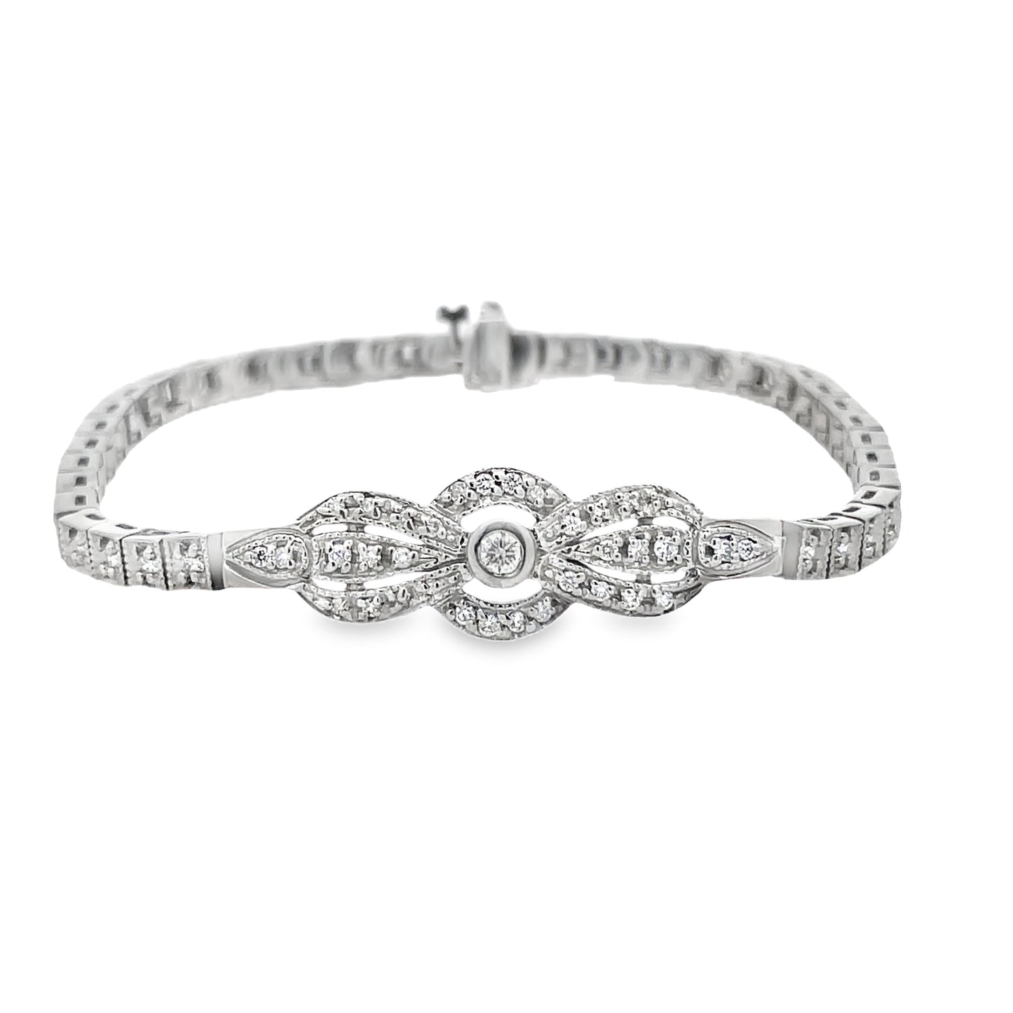 Front view of Estate Diamond Vintage Bracelet