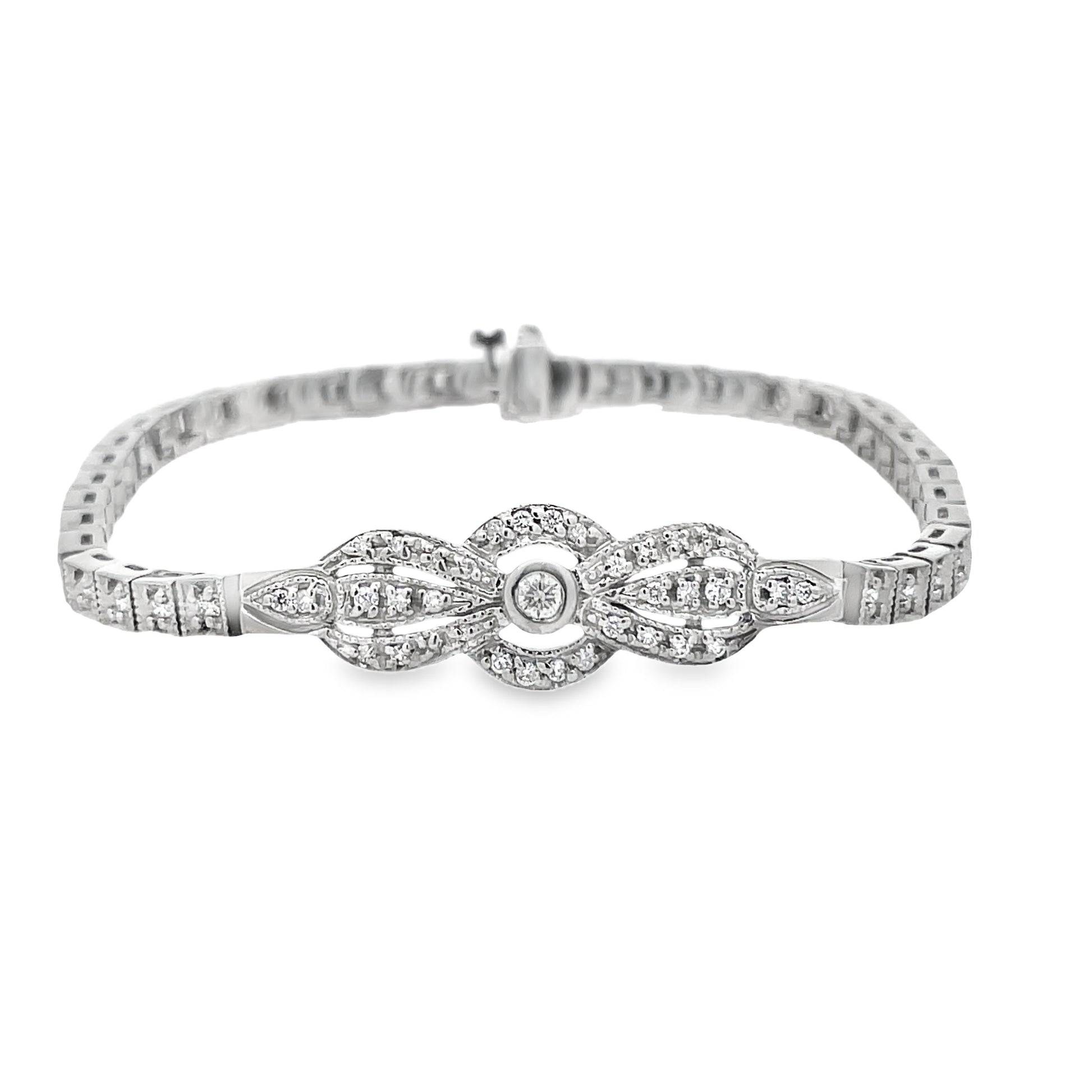 Front view of Estate Diamond Vintage Bracelet