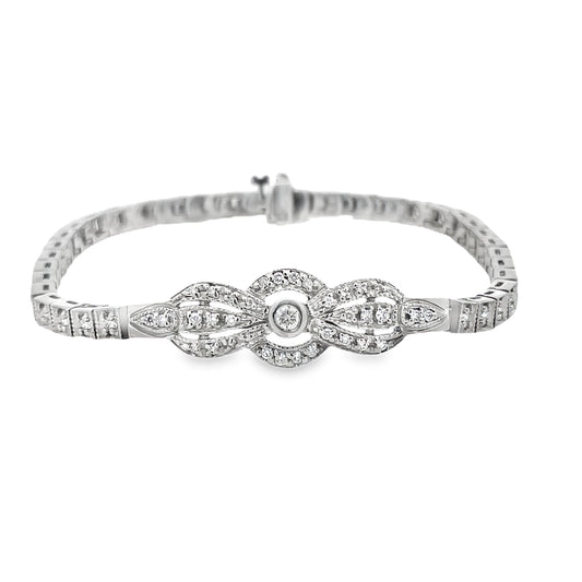 Front view of Estate Diamond Vintage Bracelet