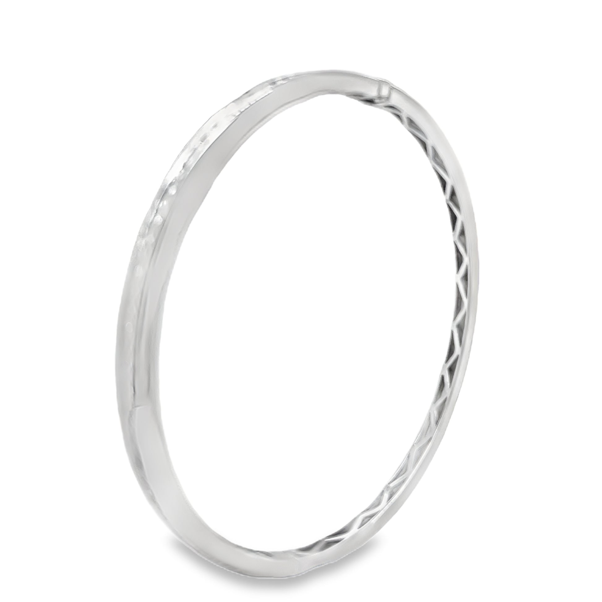 White Diamond Bangle Channel Bracelet 2.00 cts Front view 