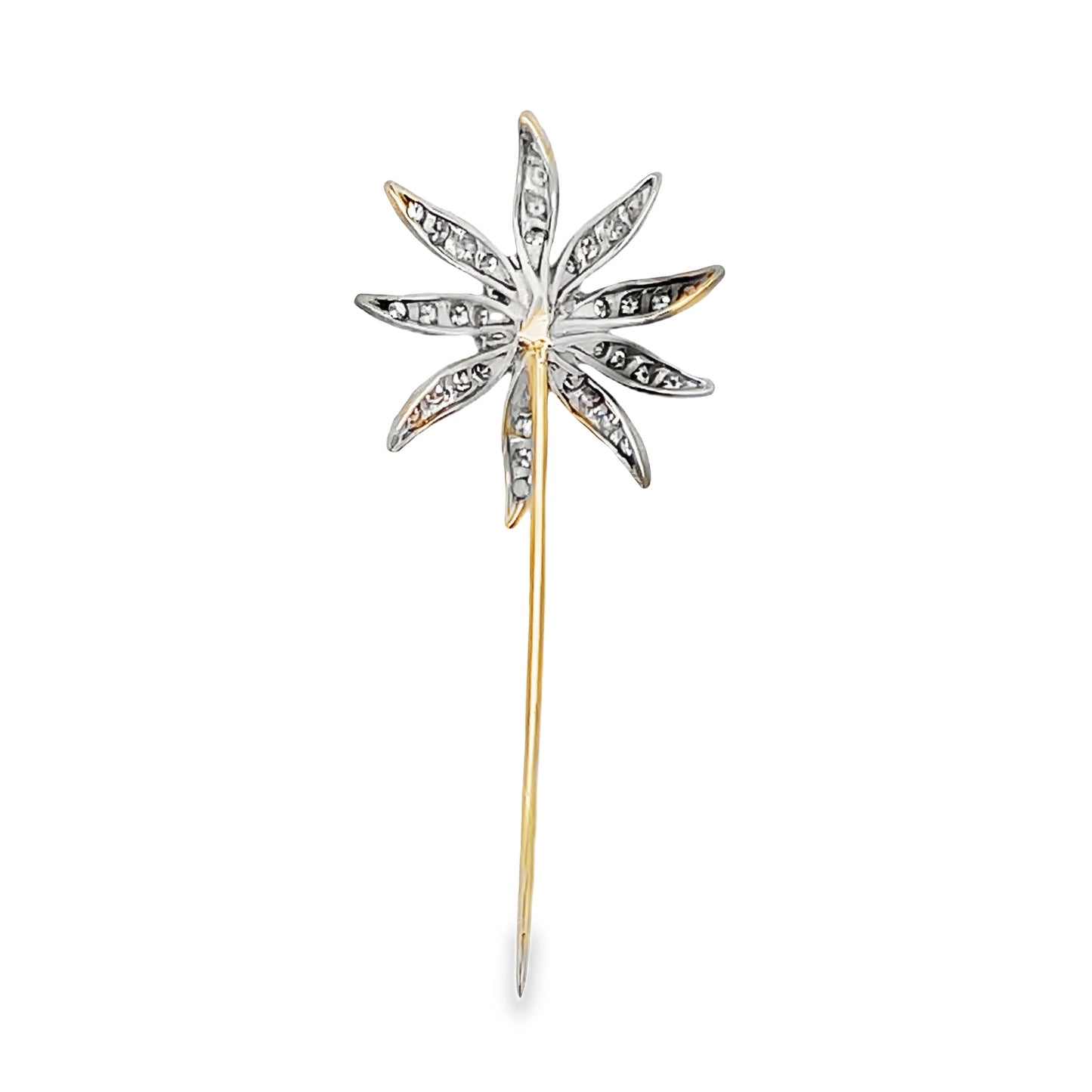 Estate Diamond Starburst Flower Pin