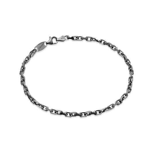 Mens Gunmetal Link Bracelet Top view clasp fastened
