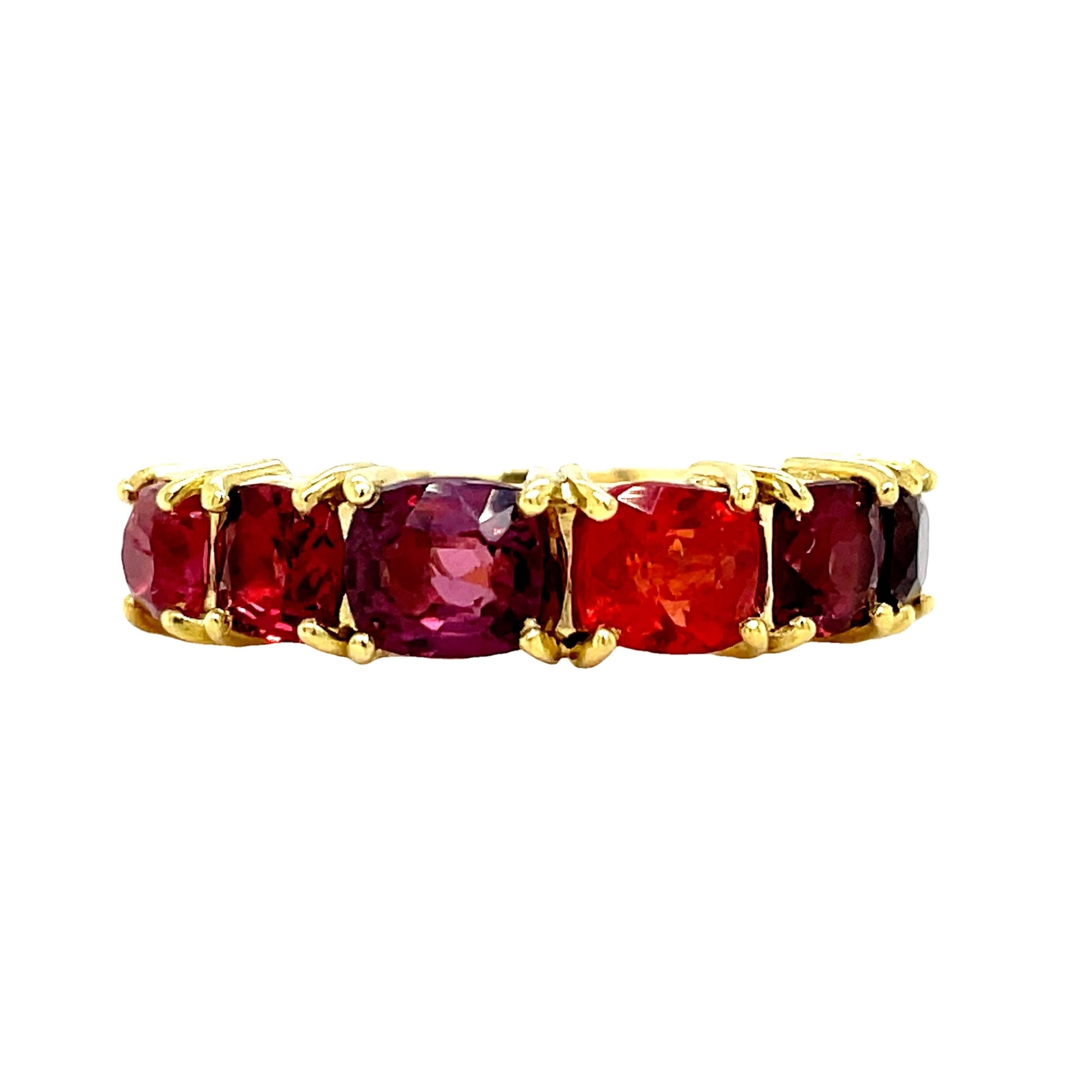 Multicolor Sapphire Band Ring Front view 