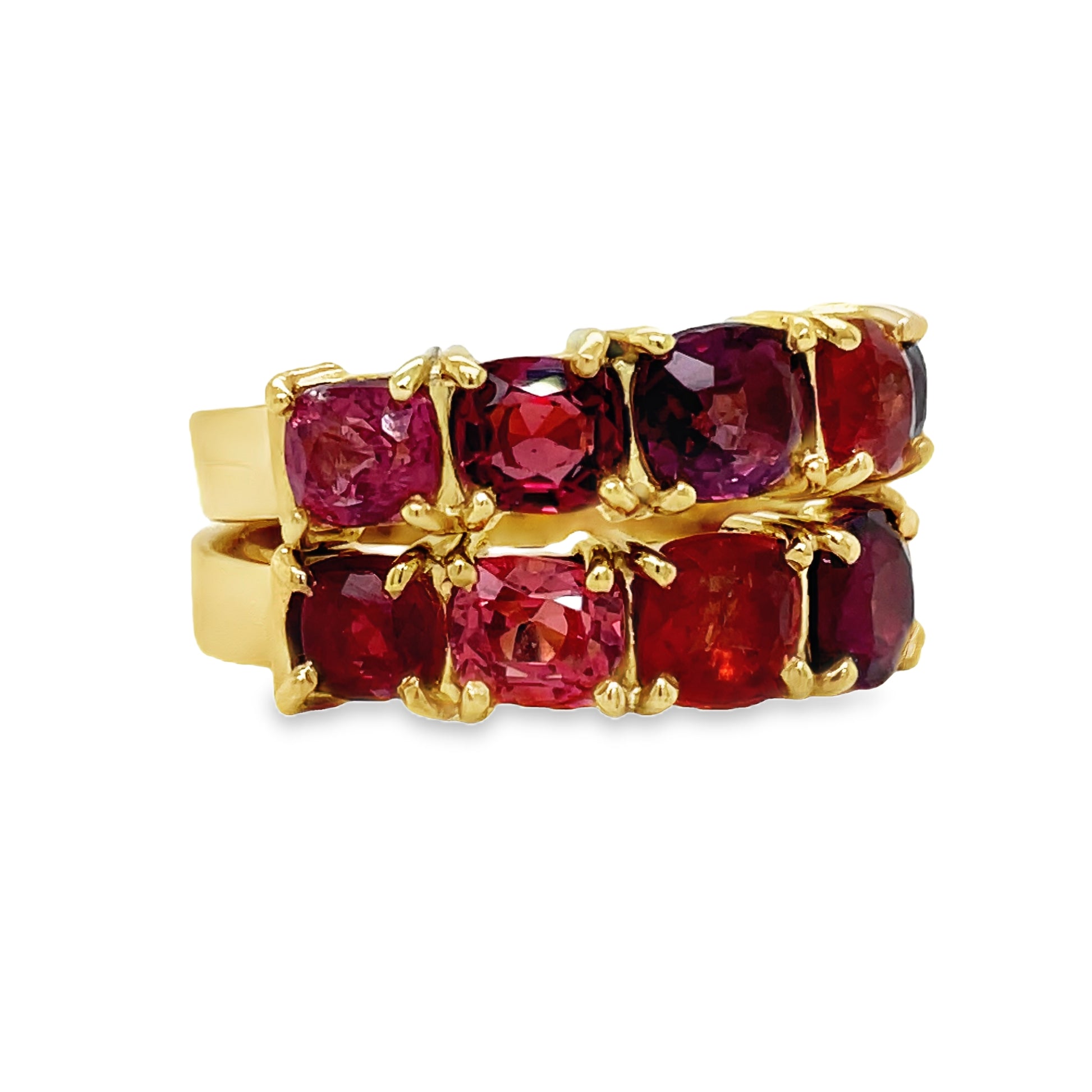Multicolor Sapphire Band Ring Side view 