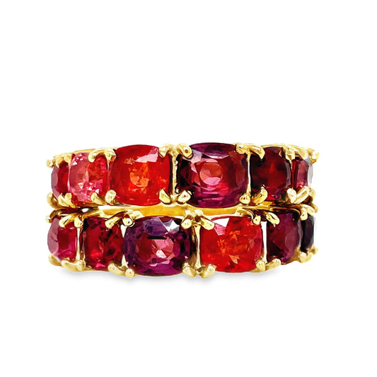 Multicolor Sapphire Band Ring Front view 