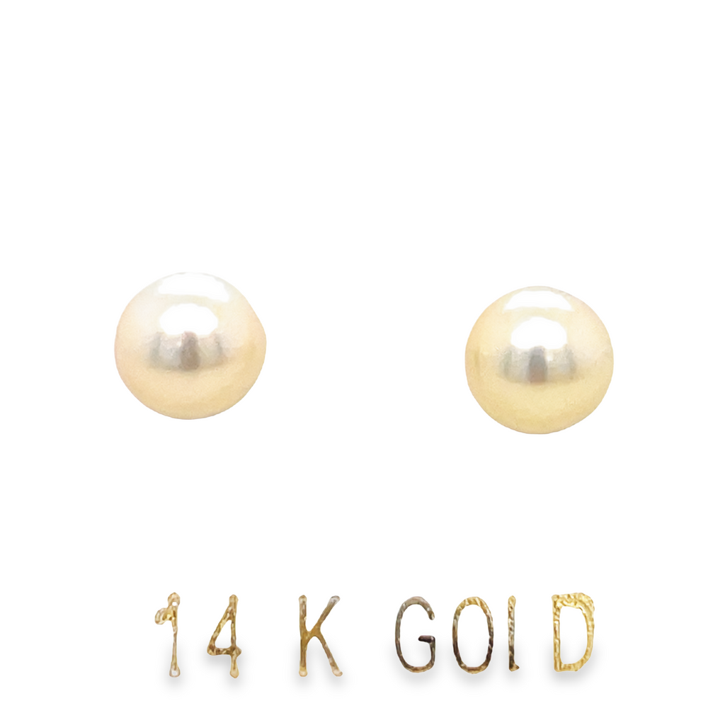 These exquisite 14k yellow gold cultured pearl stud earrings are perfect for babies and feature secure screw back fastening for maximum comfort. Crafted in Italy, these earrings measure 6.00 mm in diameter.   