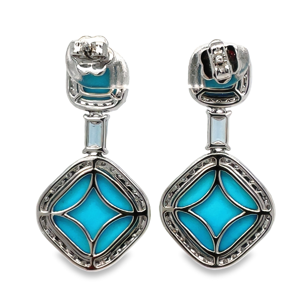 18K Gold Turquoise Baby Earrings – SouthMiamiJewelers