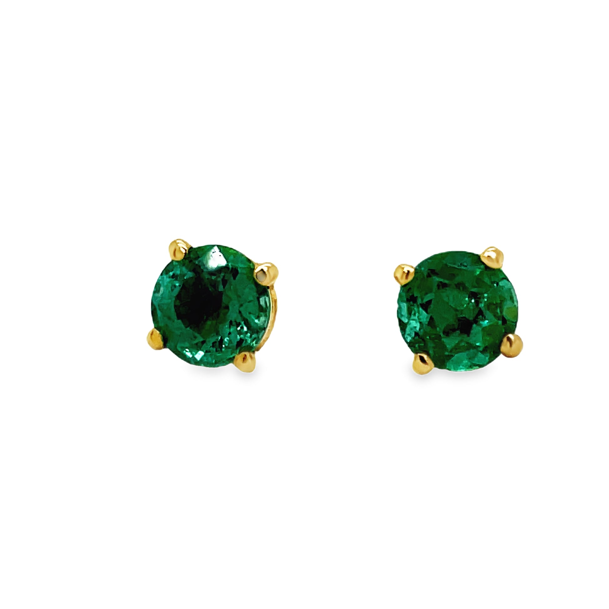 Emerald Stud Earrings Front view 