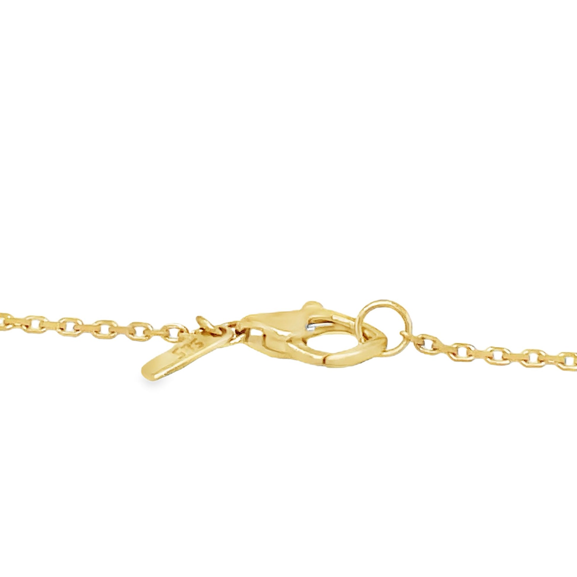 14k Diamond Star of David Necklace Top view clasp fastened  Close Up