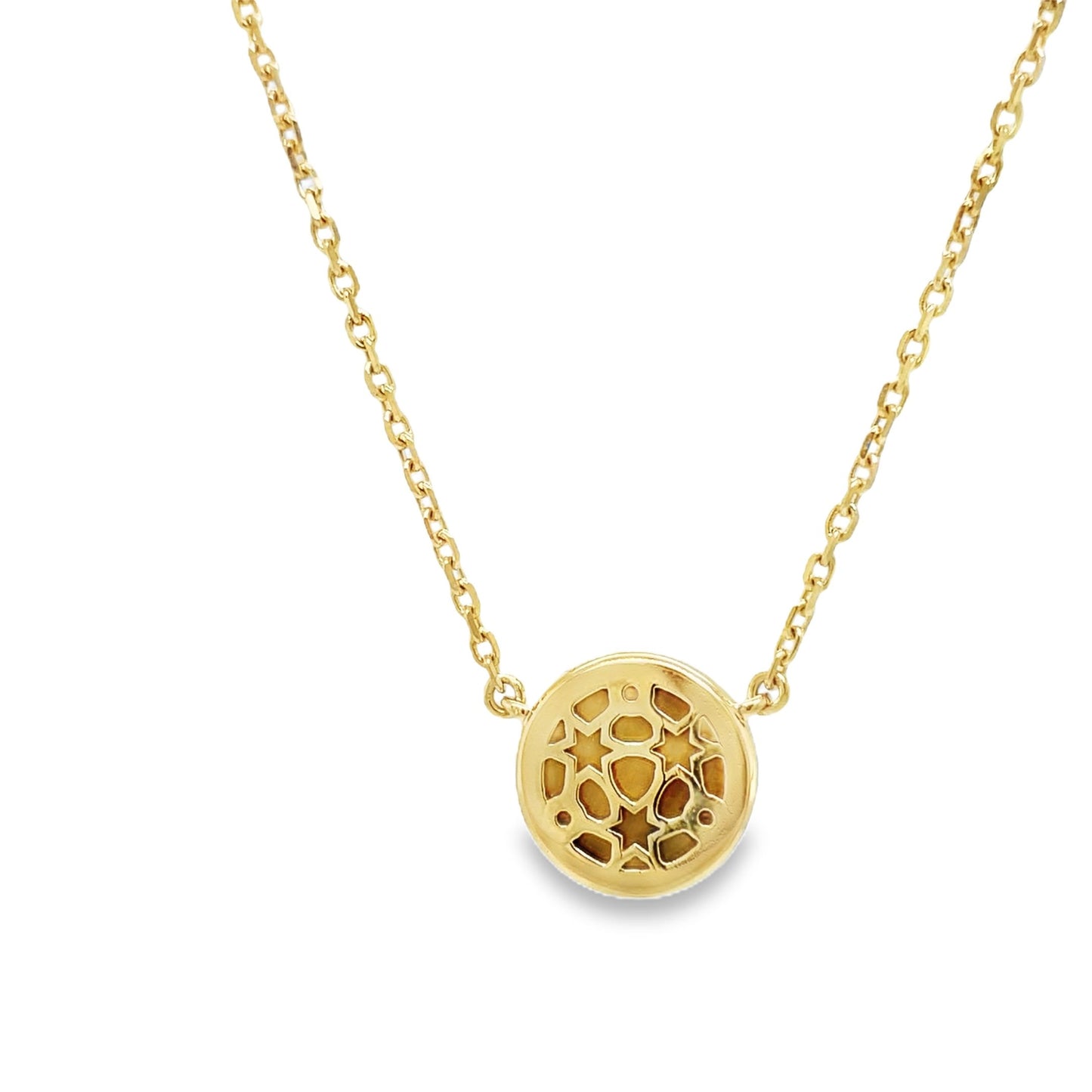 14k Tiger Eye Star of David Necklace Back View