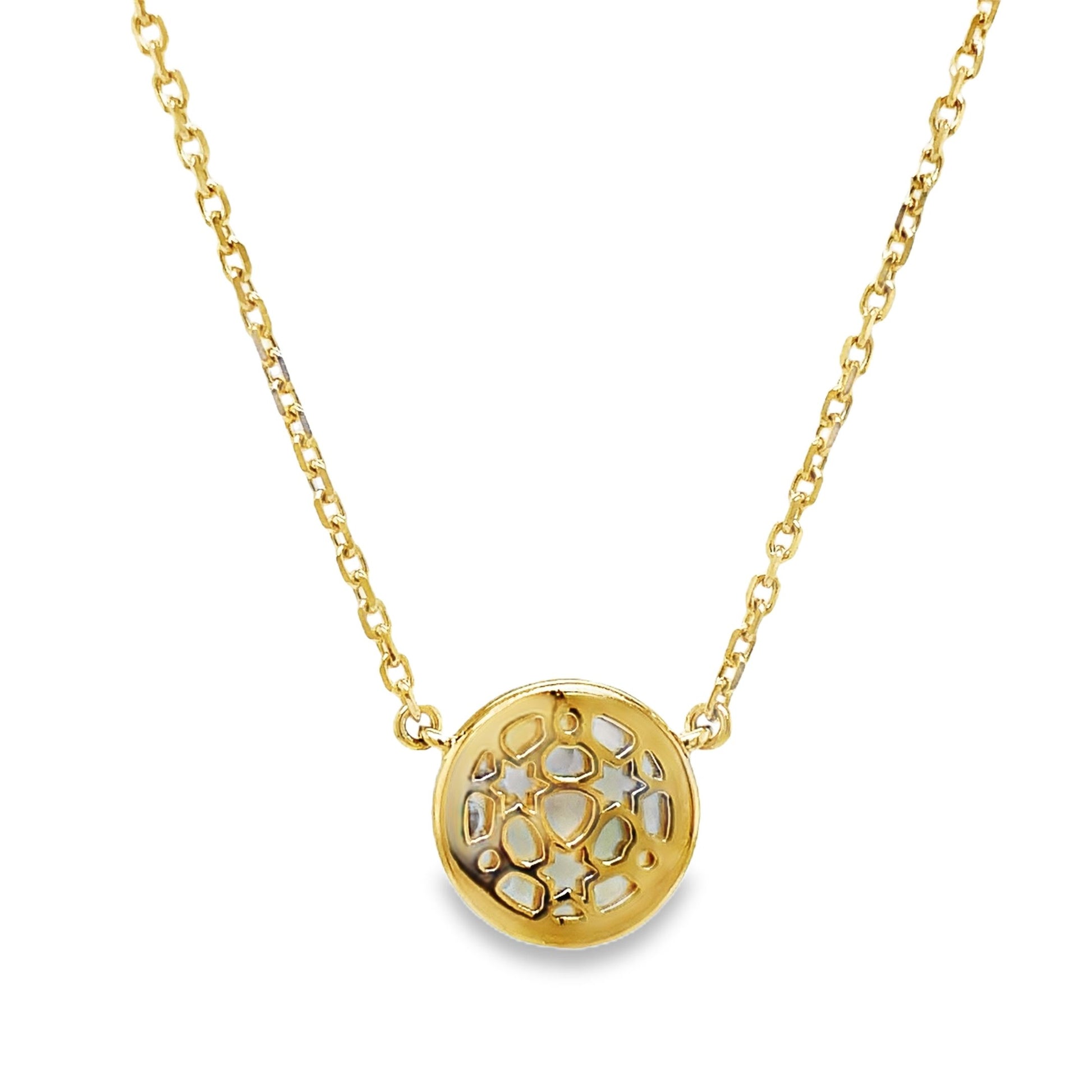 14k Mother of Pearl Star of David Necklace Back View