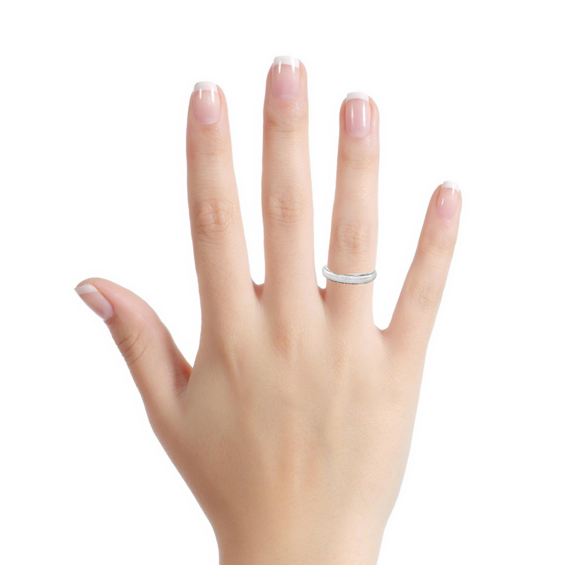 Estate Tiffany and Co. Milgrain Wedding Band Platinum Try on View