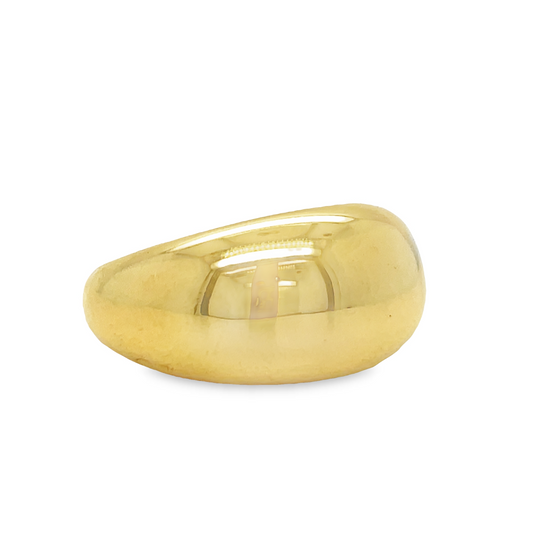 18K Italian Made Dome Solid Ring Side view