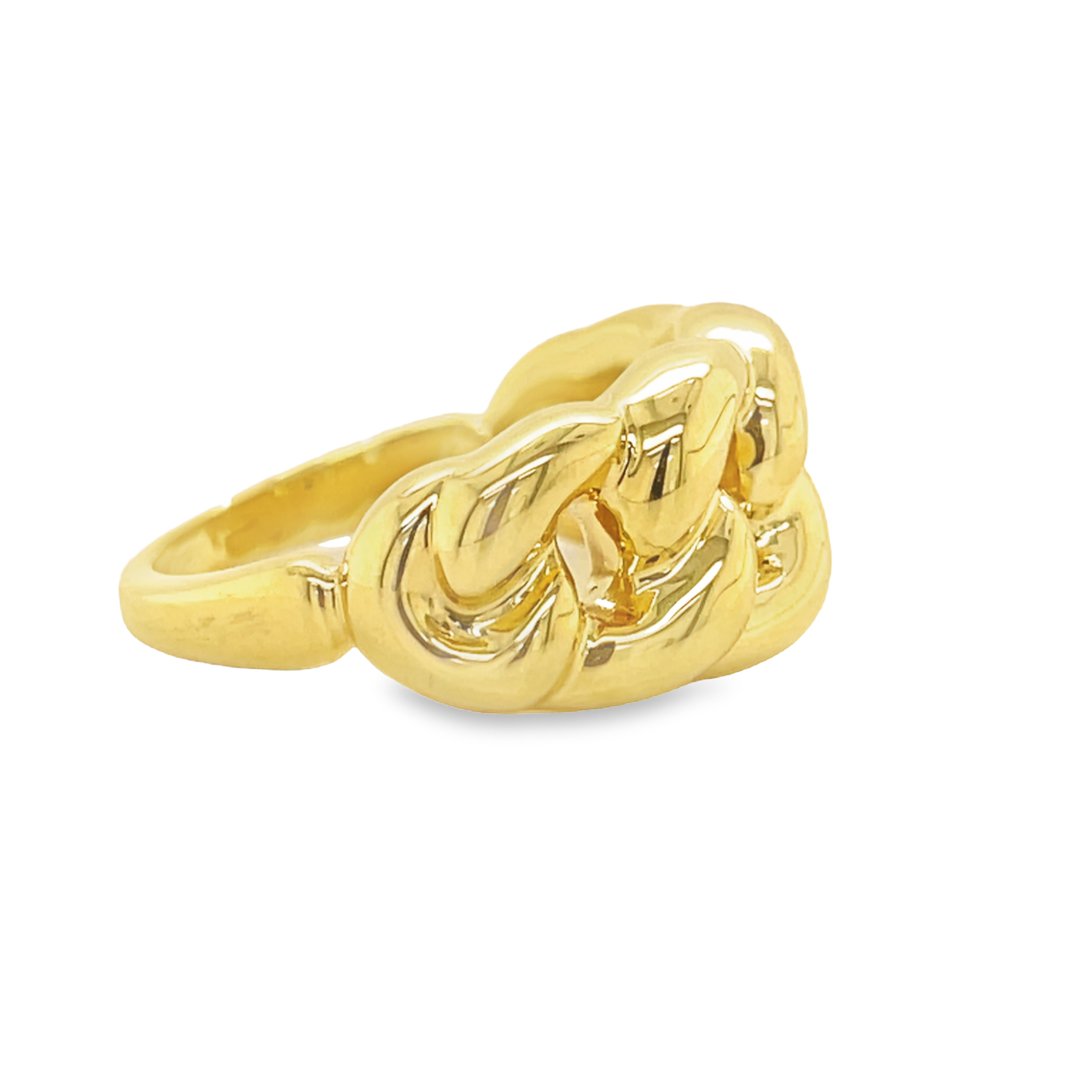 Expertly crafted in Italy, this 14k yellow gold chain link ring adds a touch of elegance to any look. The unique chain link style showcases the superior craftsmanship of Italian jewelry makers. Made with 14k gold, this ring is the perfect statement piece for any fashion-forward individual.