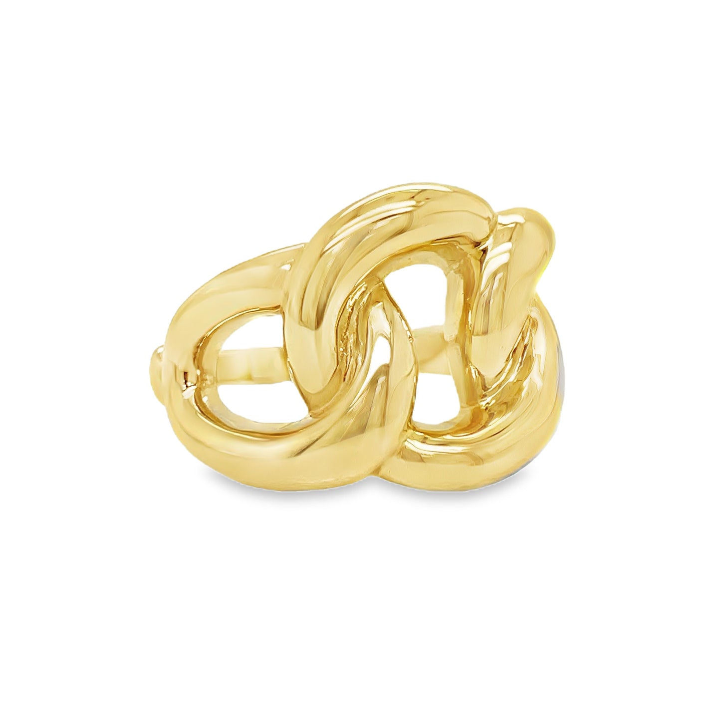 14k Italian Triple Circle Link Ring Side view 