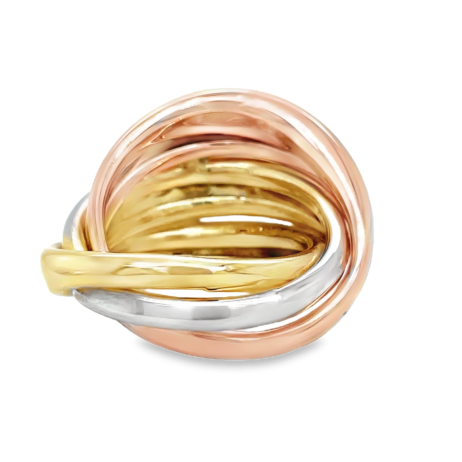 14k Italian Gold Tricolor Ring Top view 