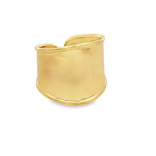 Front view of 14k Yellow Gold Solid Tall Open Band Ring