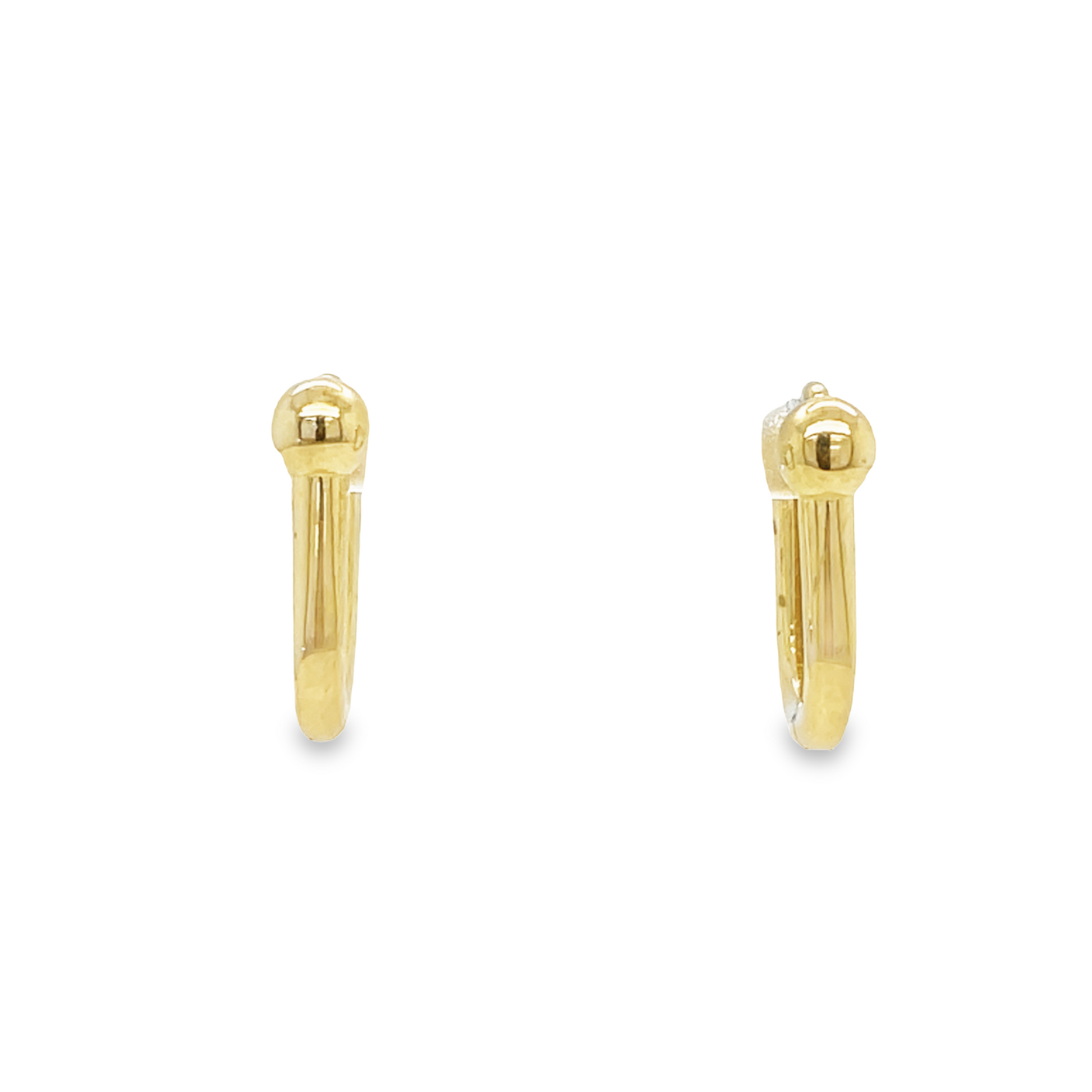 Small U Link Oval Gold Hoops Earrings 2.00 mm Front view