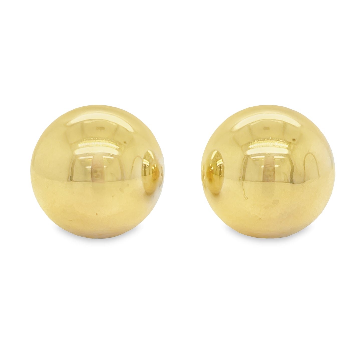 14k Yellow Gold Ball Stud Earrings 6.00 mm Front view