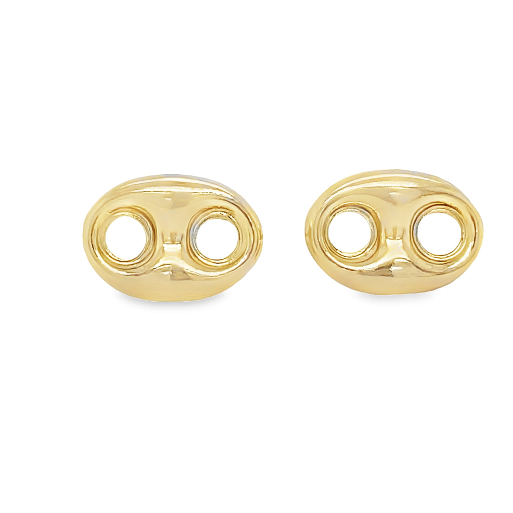 Elevate your style with these luxurious 14k yellow gold puffed mariner link earrings. Made in Italy with a secure friction back, the stylish mariner link design adds a touch of sophistication. At 10.00mm, these earrings are the perfect size to make a statement without being too heavy. Elevate your everyday style with these elegant and versatile earrings.