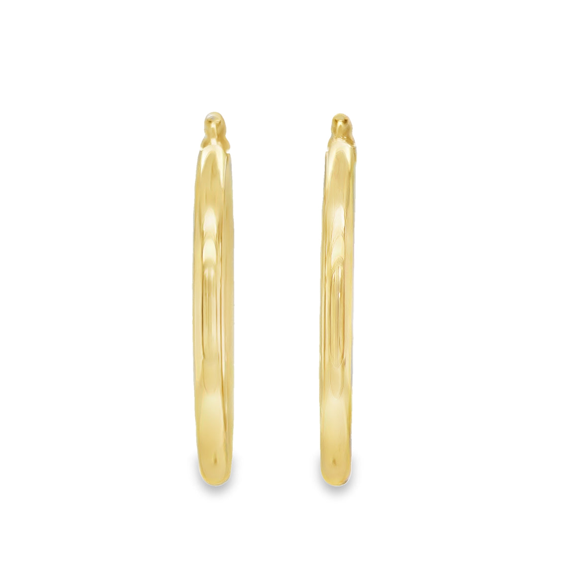 Experience elegance and style with our 14k Italian Yellow Gold Small Hoop Earrings! These beautiful earrings are crafted with 14k yellow gold and measure 4.00 mm thick. The secure lever system ensures they stay in place all day, making these 1-1/2" hoop earrings the perfect addition to any outfit. Elevate your look with these versatile and timeless earrings.