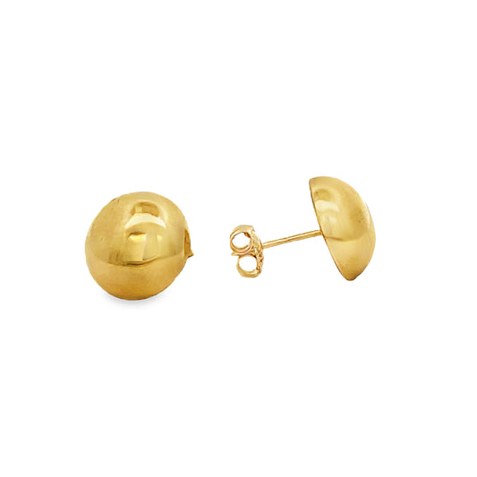 14k Yellow Gold Half Ball Stud Earrings