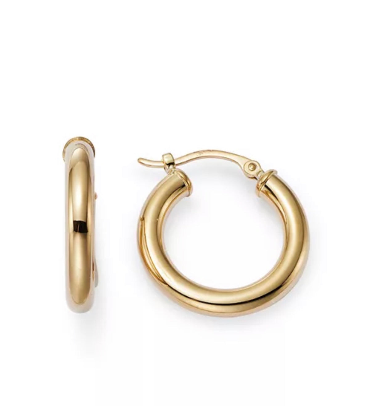 14k Yellow Gold Hoops Earrings 3.00 mm Thickness