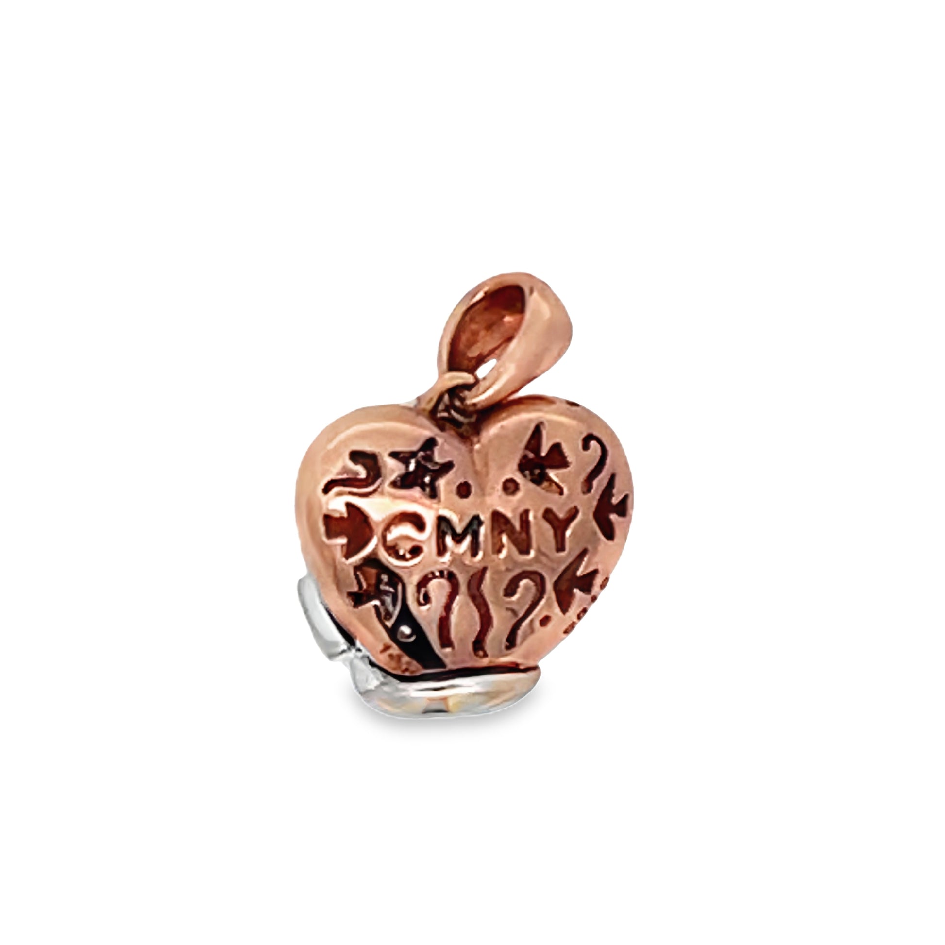 Back view of 18k Rose Gold Diamond Seahorse Heart Pendant