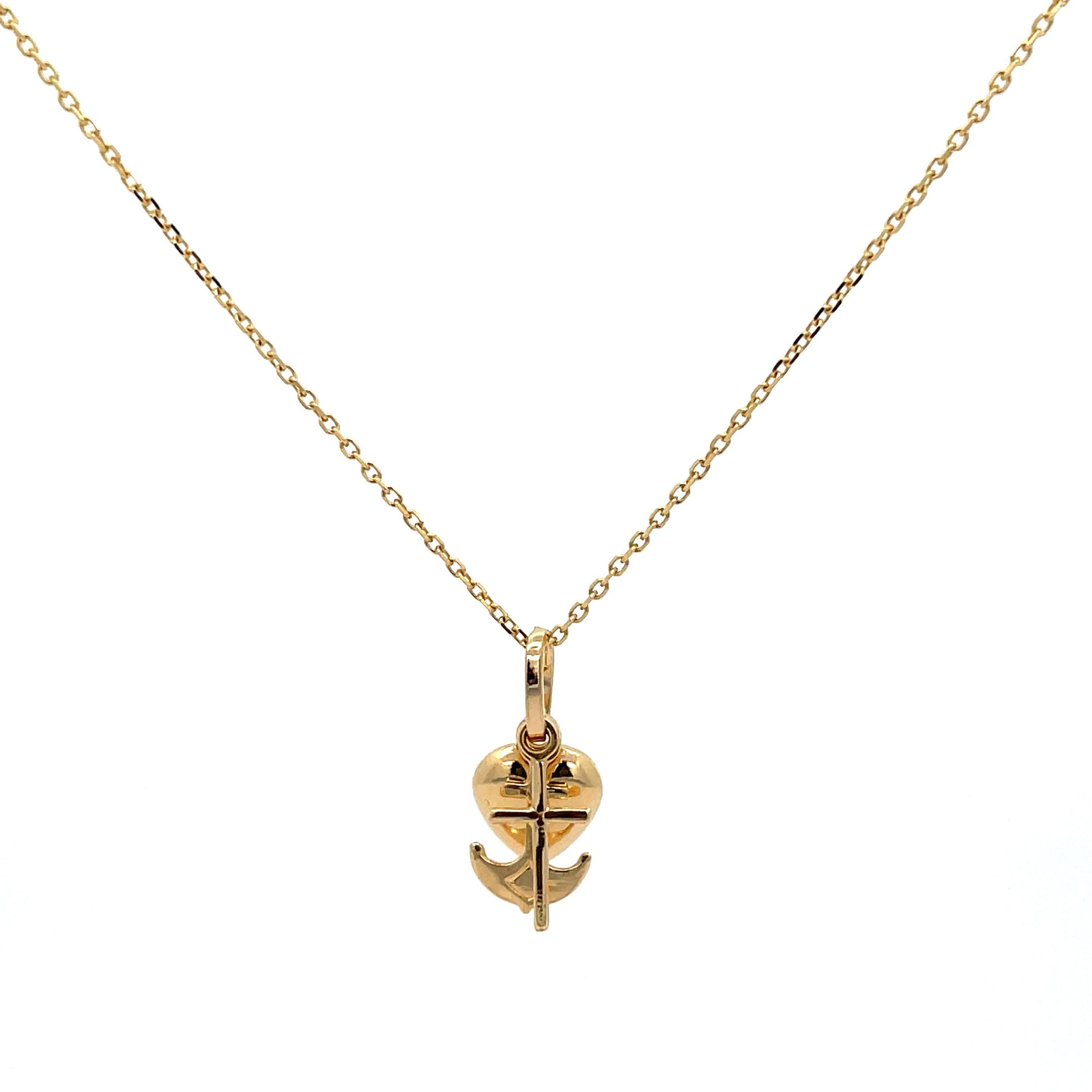 Be inspired with this exquisite 14k Italian Yellow Gold Faith, Hope & Love Pendant Necklace. The intricate design demonstrates a beautiful craftsmanship, while the inspirational message ignites passion in its wearer. Ideal for any special occasion, this stunning piece is a lasting reminder of positivity and joy.  Chain is optional $299, 18" long