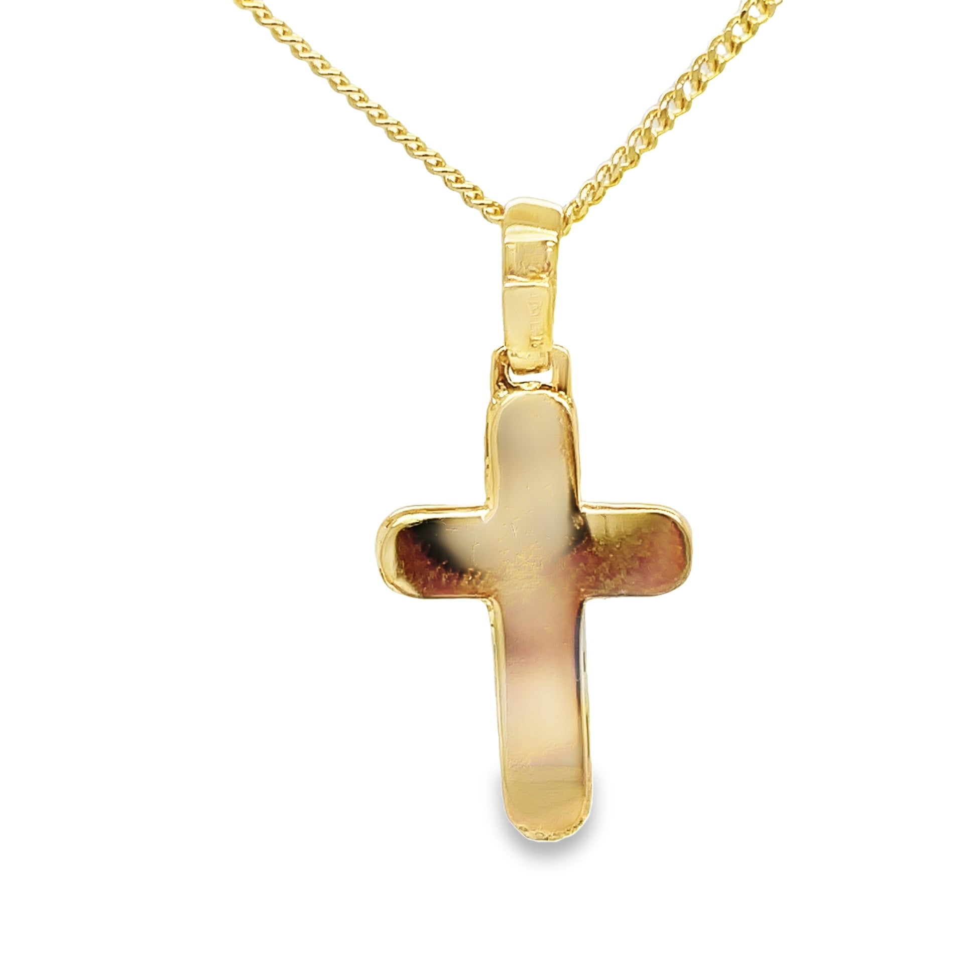 14kt Italian Two-Tone Gold Cross Back View