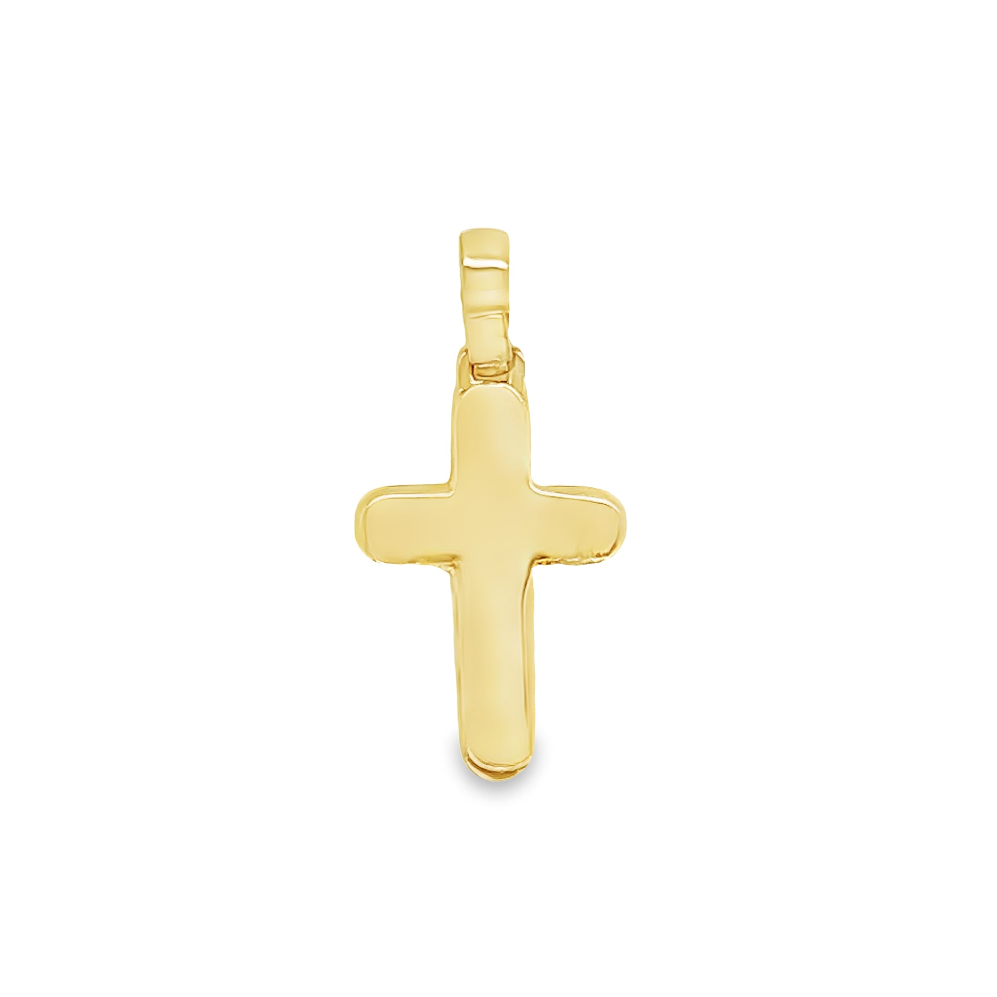 Two Tone 14k Gold 3D Cross Front view