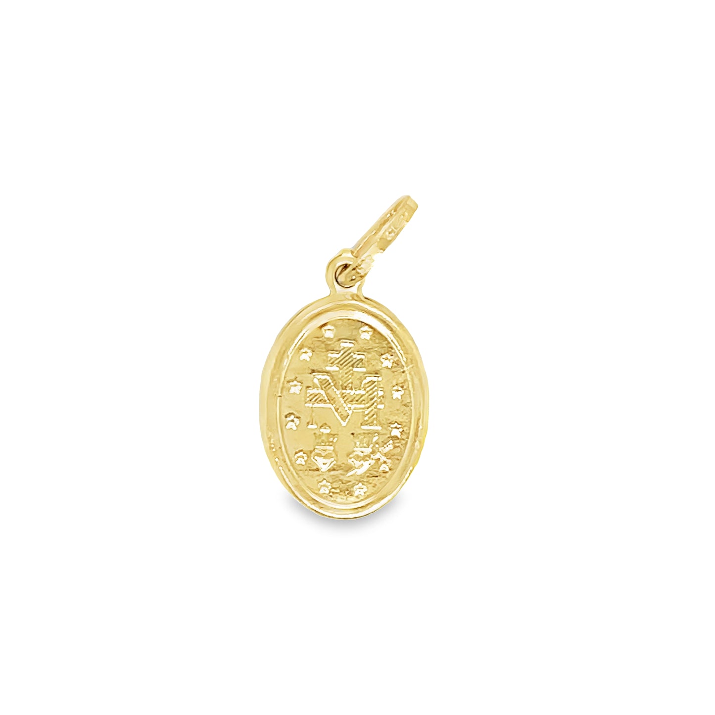 Back view of 14k Italian Yellow Gold Miraculous Medal Necklace 20.00 x 11.00 mm