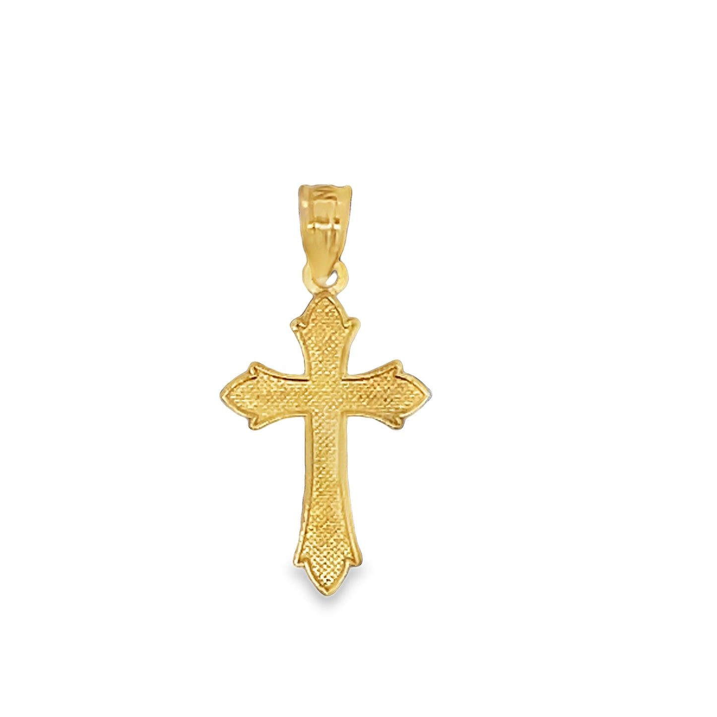 Back view of 14kt Italian Yellow Gold Byzantine Cross Matte Finish