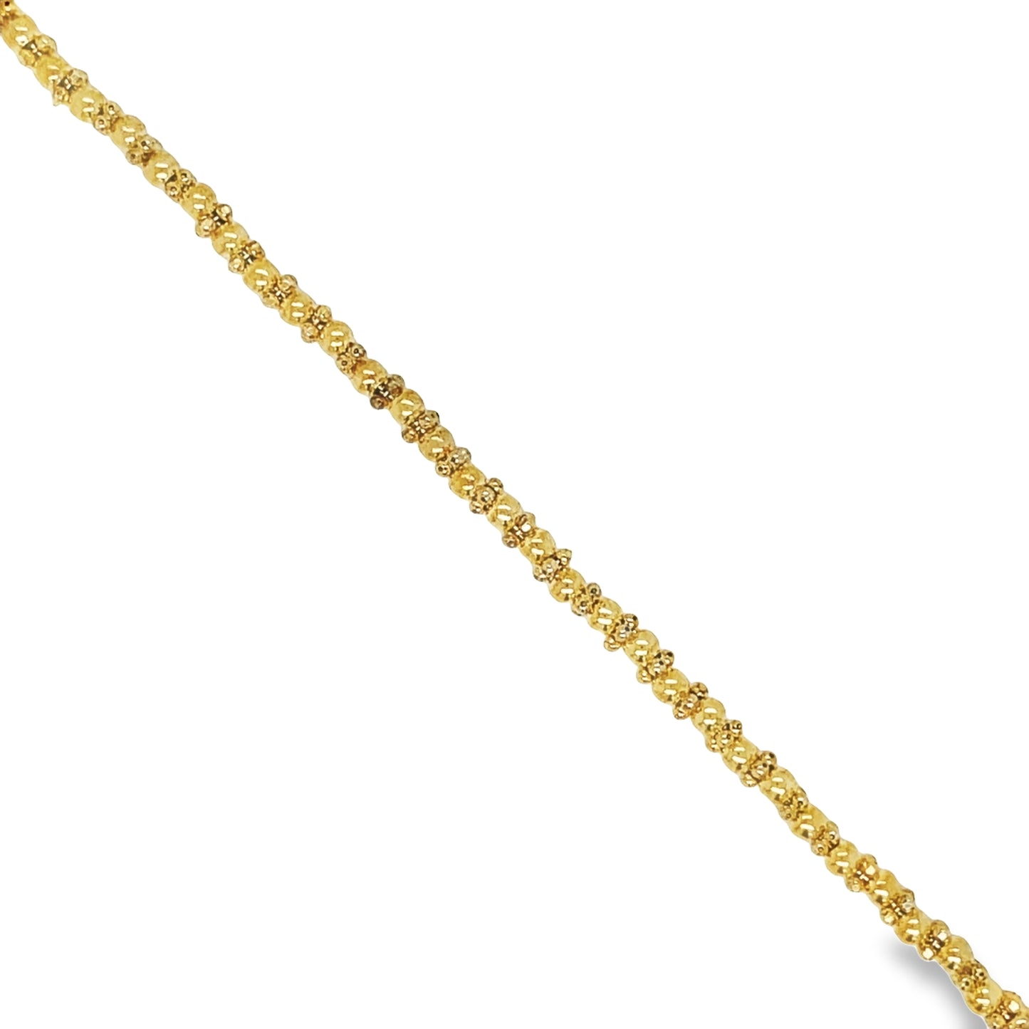 14k Yellow Gold Popcorn Bracelet Top view