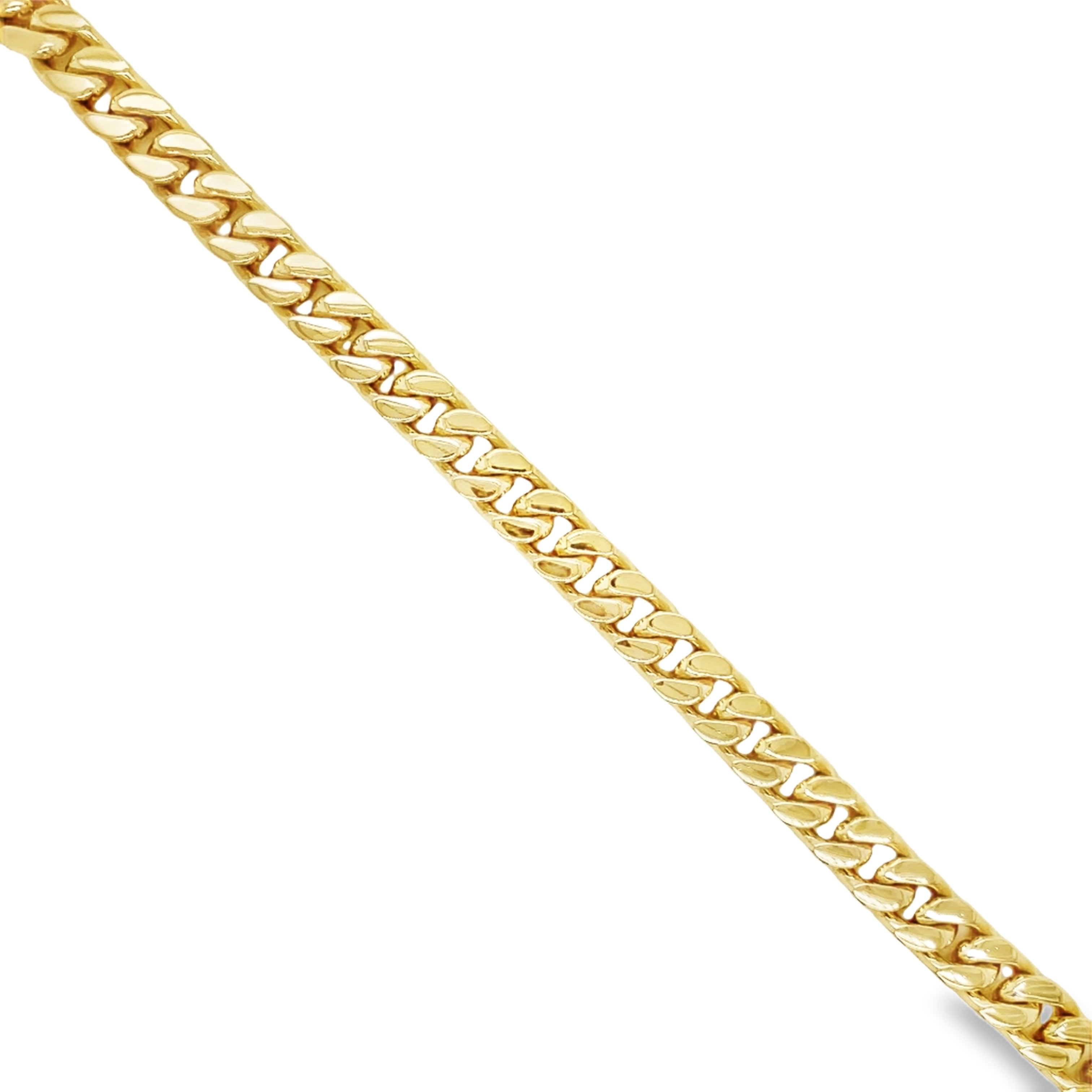 Indulge in luxury with our 14K Cuban Curb Link Yellow Gold Bracelet. Crafted in 14k yellow gold, this bracelet features a sophisticated curb link design and is secured with a box clasp and figure eight closure. With a weight of 30.9 dwt, this bracelet is not only stunning but also substantial. Elevate any outfit with this exclusive and tasteful piece.