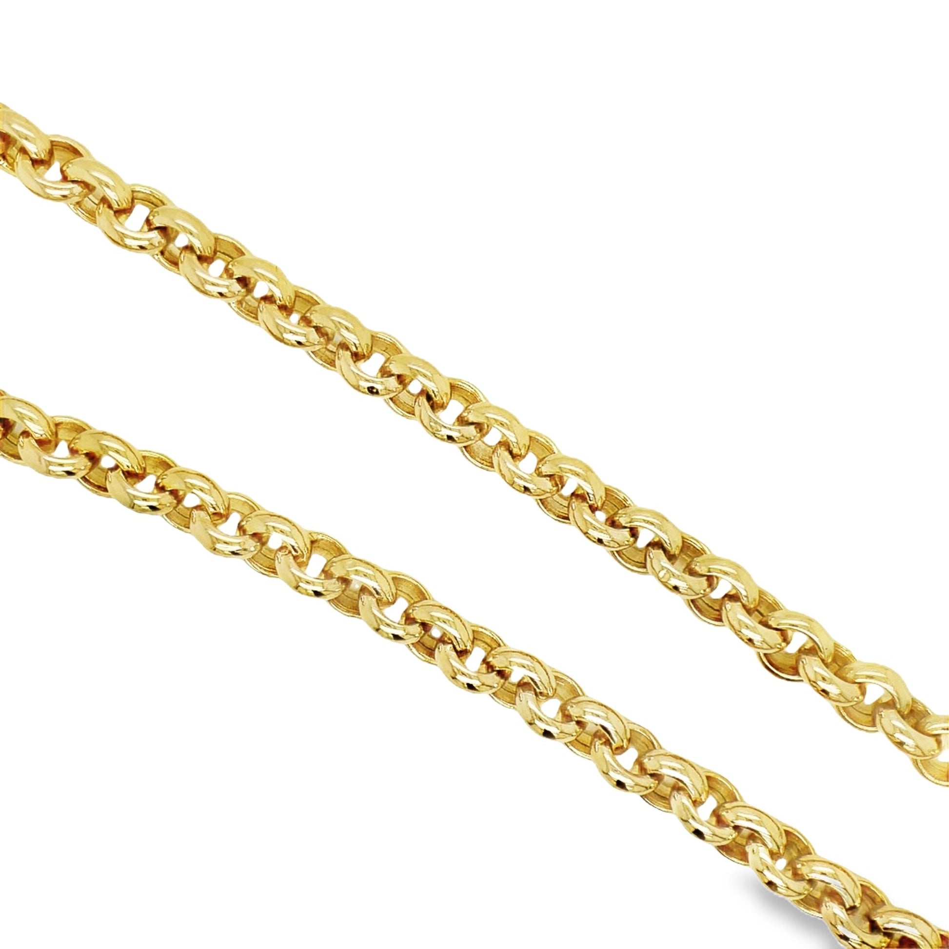14K Large Rolo Link Chain Necklace 20" Top view