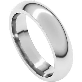 Front view of 14k White Gold Wedding Band Comfort Fit 5.00 mm
