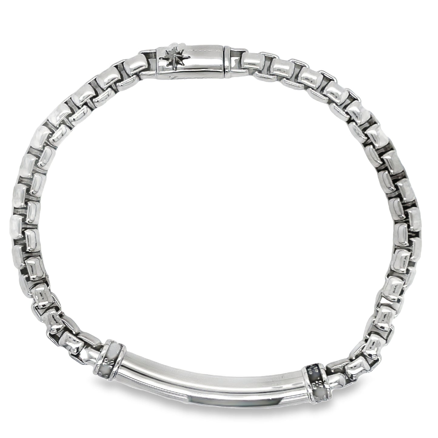 Zancan Curved Bar Solid Bracelet Top view with clasp fastened
