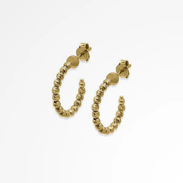 Side view of Sterling Silver Gold Plated Bead Earrings