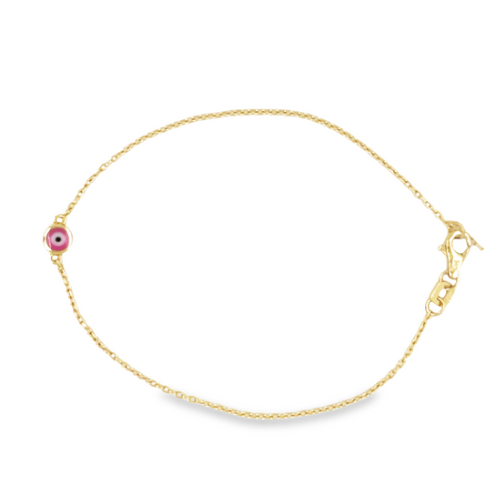 Evil Eye Children Bracelet Top view clasp fastened