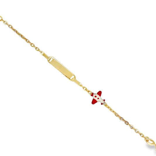 Little Red Plane Children Bracelet Top view 