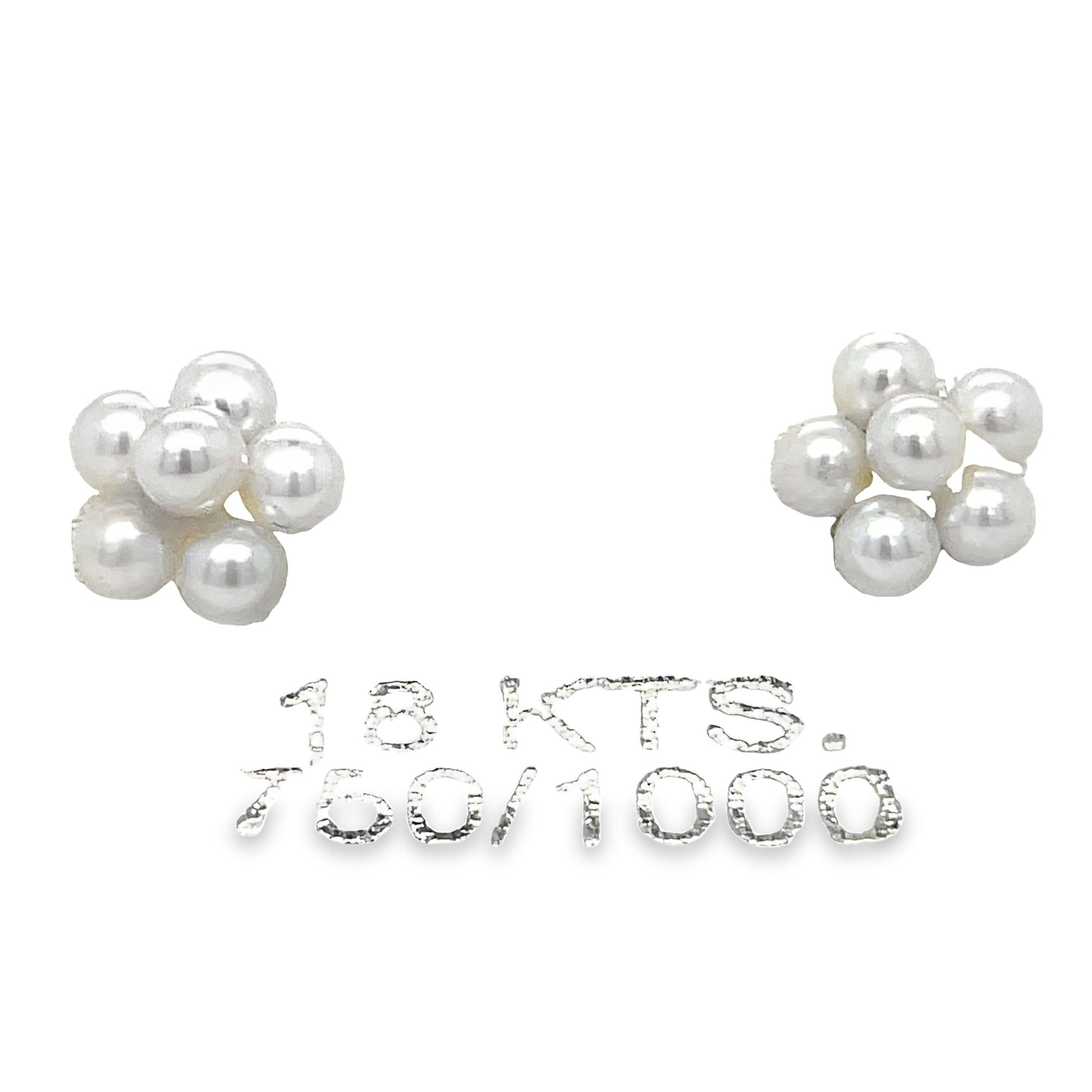 14K Gold MOP Flower Baby Earrings Front view