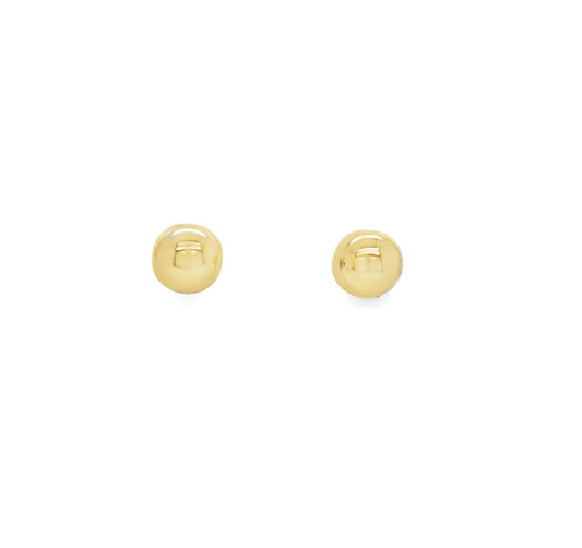 Front view of 14K Gold Ball Baby Earrings 6.00 mm