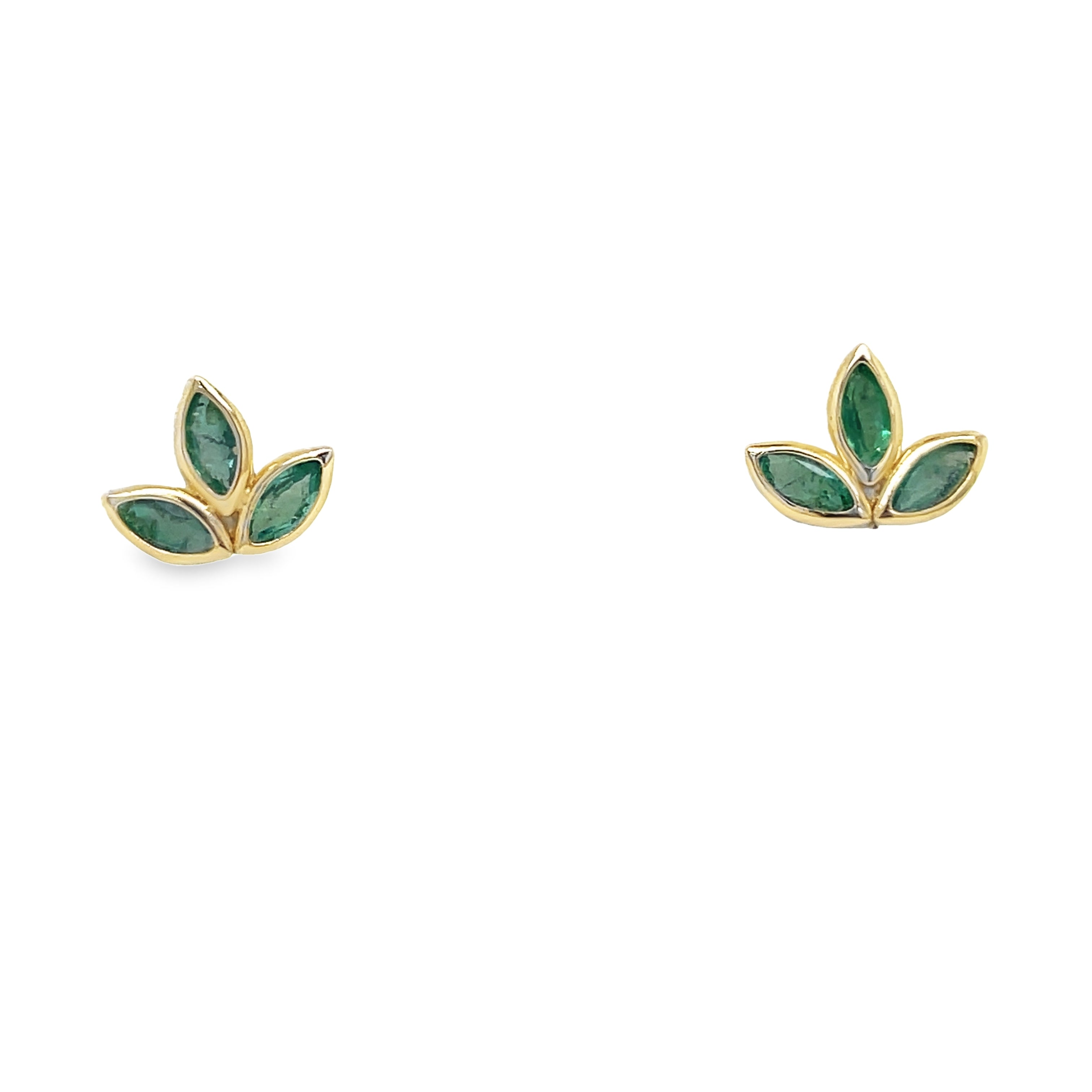 Exude elegance and luxury with our Children Flower Earrings. Crafted with 14k yellow gold, the emerald flower style adds a touch of sophistication. The screw back system ensures secure wear, perfect for your little ones. Elevate their style with this exclusive piece.