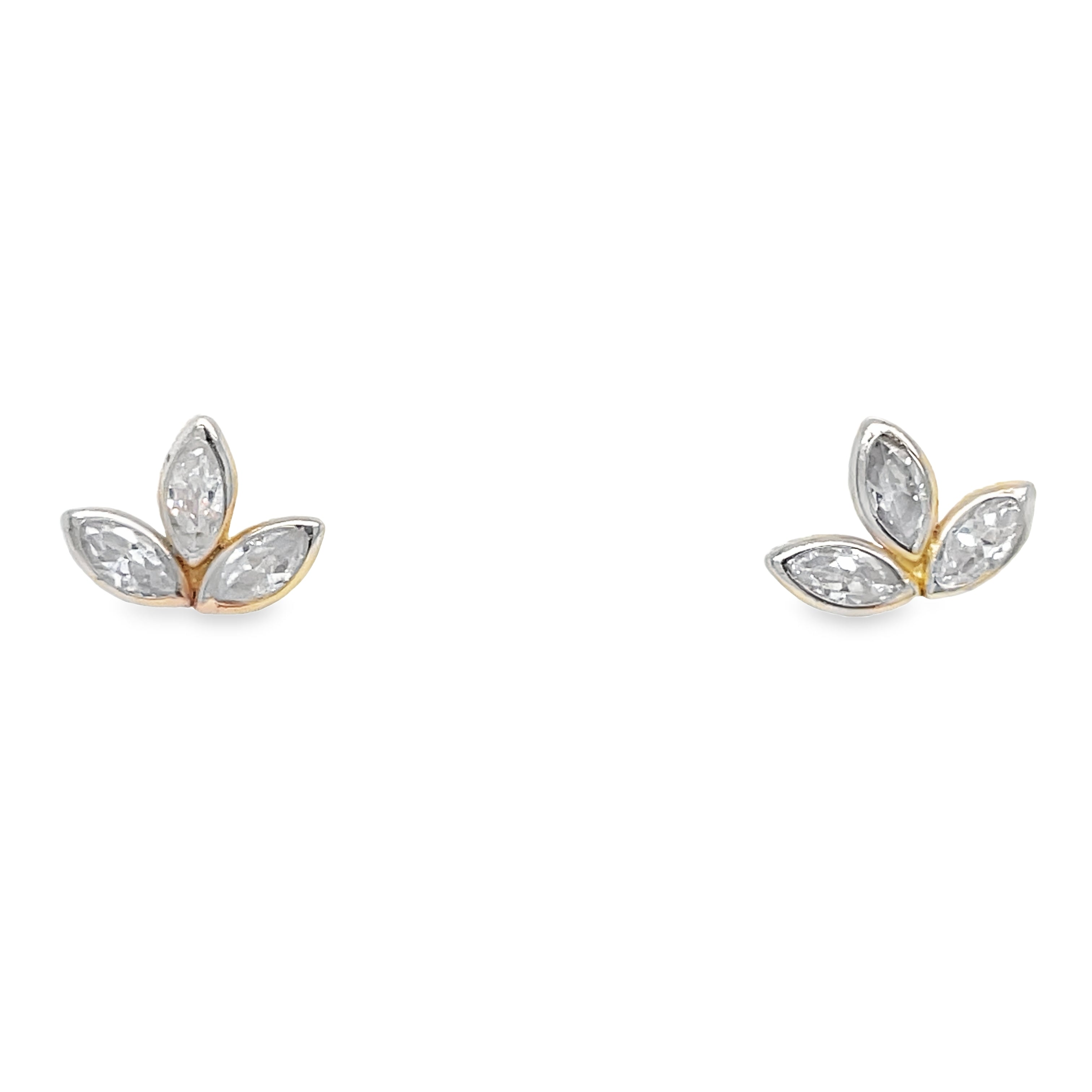 <p><span style="font-size: 0.875rem;">These exquisite flower earrings for babies feature 14k yellow gold construction with three petal with zirconia shape securely affixed using baby screw backs.</span></p> <p>&nbsp;</p>
