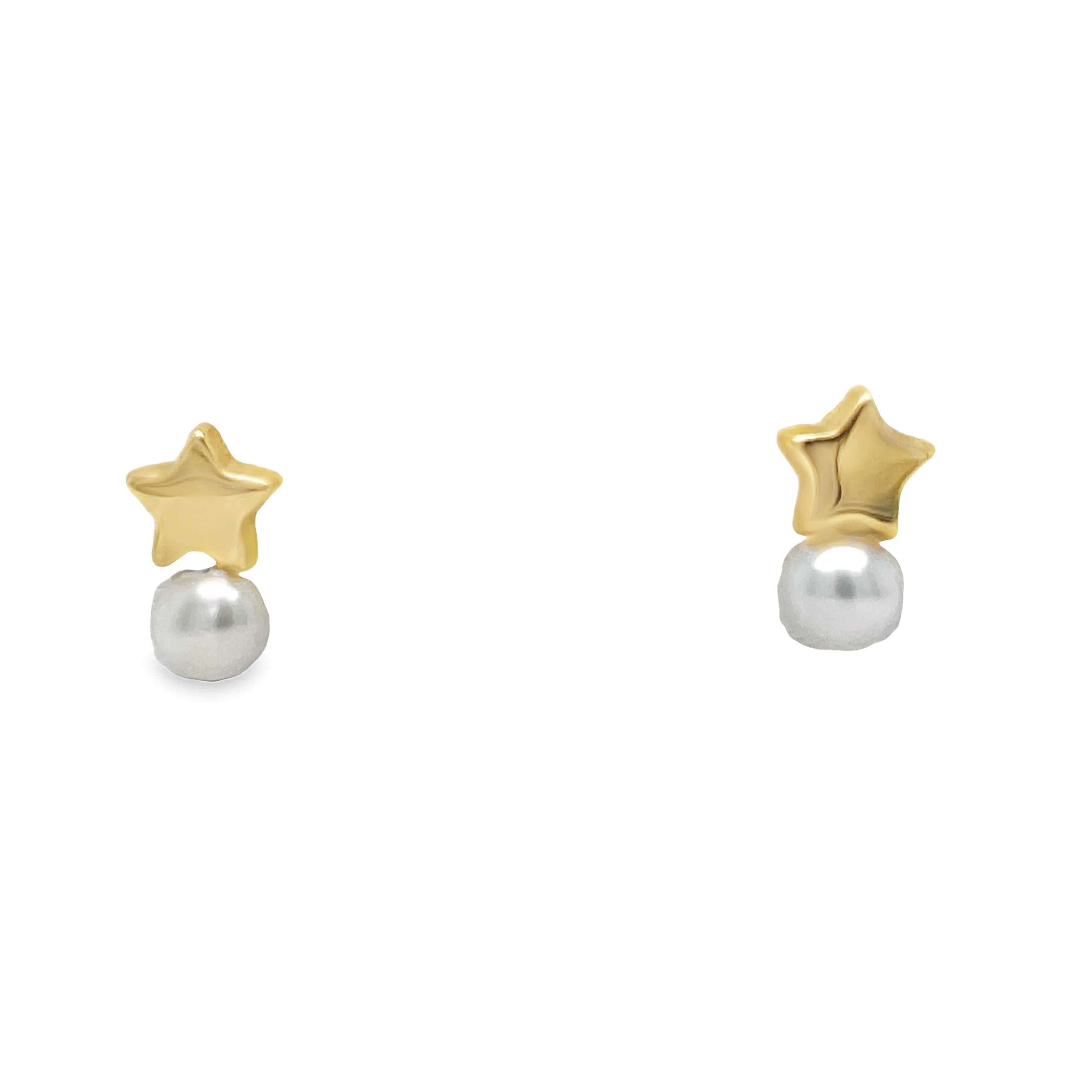 <p><span style="font-size: 0.875rem;">These exquisite flower earrings for babies feature 14k yellow gold construction with mother of pearl and gold stars securely affixed using baby screw backs.</span></p> <p>&nbsp;</p>