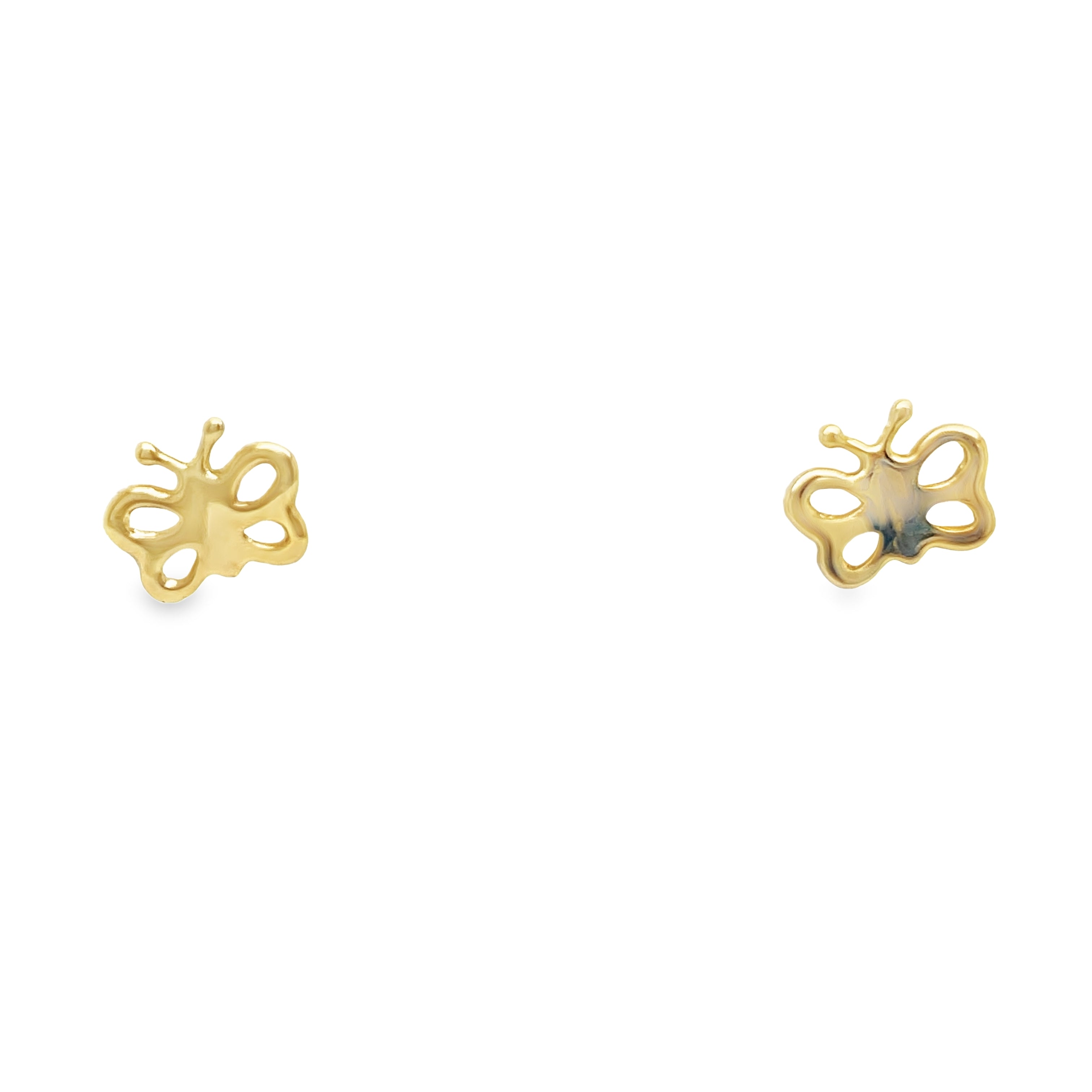 <p><span style="font-size: 0.875rem;">These exquisite flower earrings for babies feature 14k yellow gold construction with butterfly shape securely affixed using baby screw backs.</span></p> <p>&nbsp;</p>